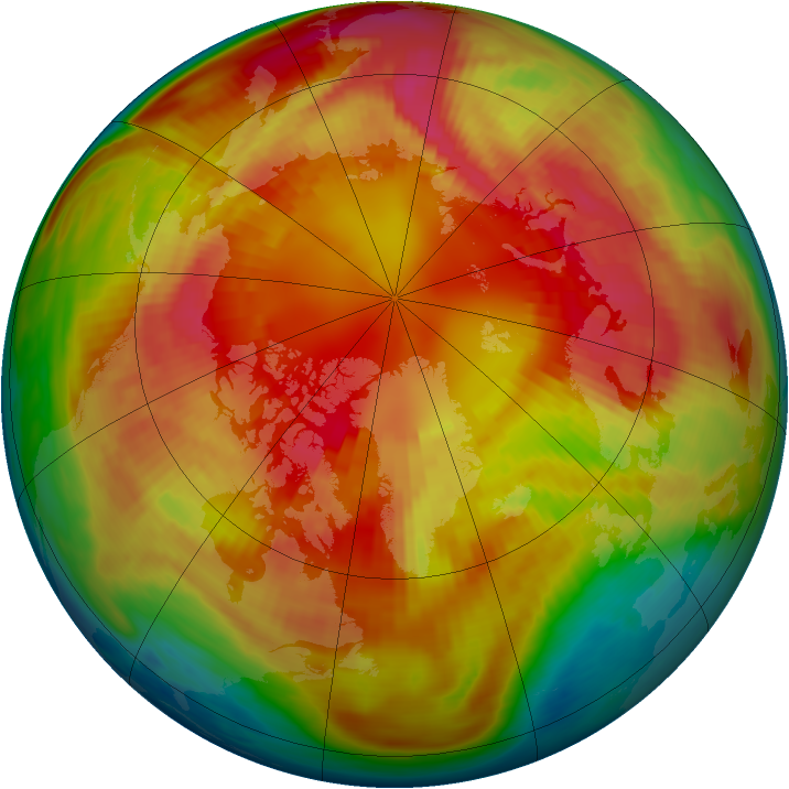 Arctic ozone map for 28 February 1987